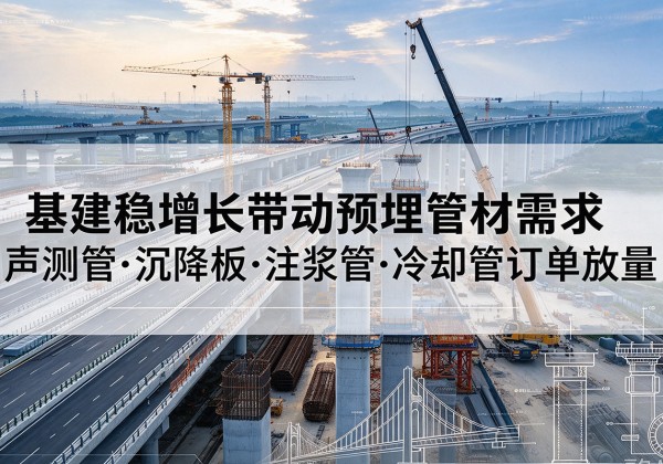 峨边基建稳增长带动预埋监测管材需求，声测管、沉降板、注浆管订单持续放量