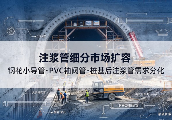 峨边注浆管细分市场扩容，隧道钢花小导管、PVC 袖阀管、桩基后注浆管需求分化